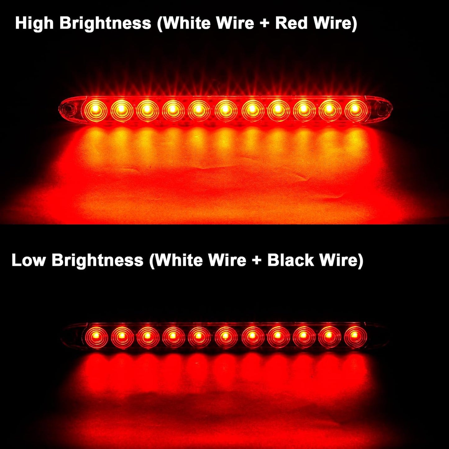 4 Pzas Barra Luz LED Roja para Remolque Camión