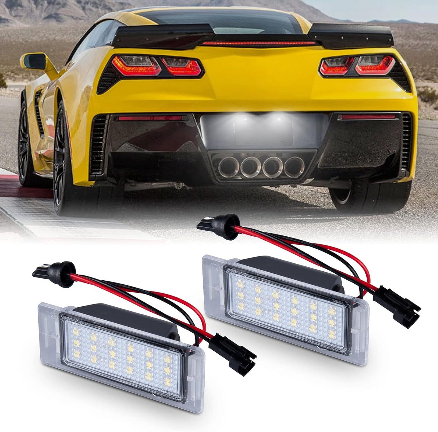 Luz LED matrícula trasera Corvette 6000K blanca 2pcs
