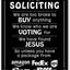 Letrero humor negro No Soliciting 20x30cm