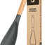 Cuchara silicona mate antiadherente con mango madera 11.4pulg gris