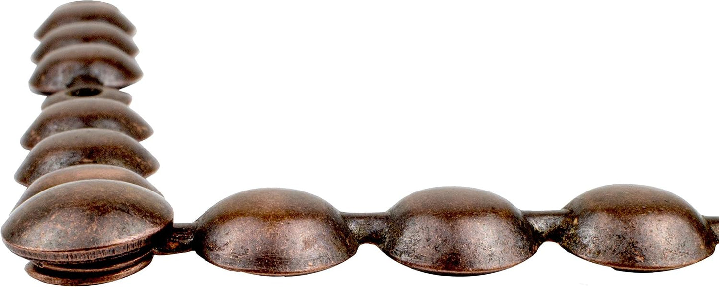 Clavos tapicería cobre antiguo 4pulg 7/16pulg 6.5yardas