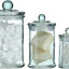 Tarro vidrio recipiente baño set 3 azul
