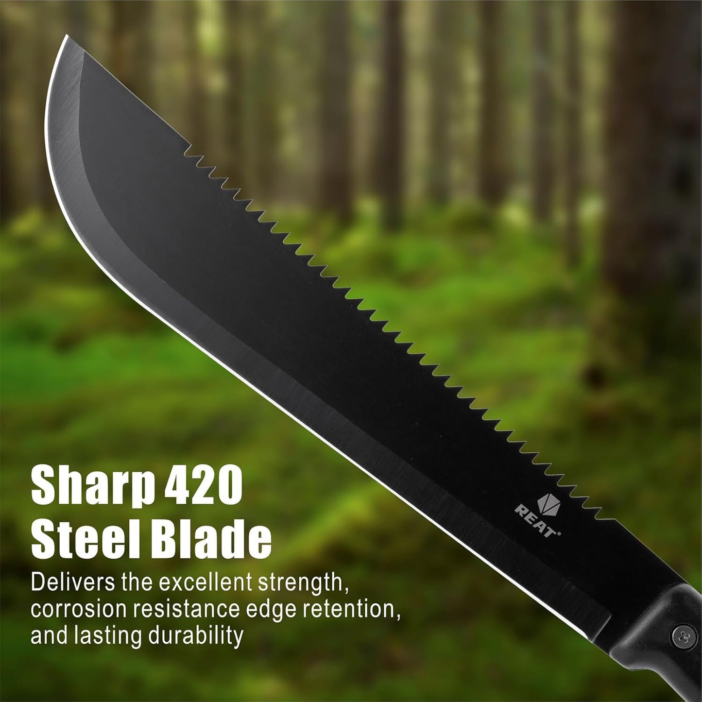Machete sierra hoja fija 17 espiga mango antideslizante