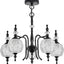 Candelabro moderno 5 luces negro para isla cocina
