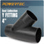 Conector manguera polvo ajuste en Y 4pulg 1 Pack
