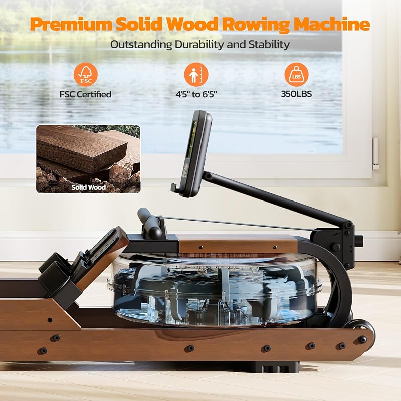 Máquina remo plegable riel suave asiento Bluetooth
