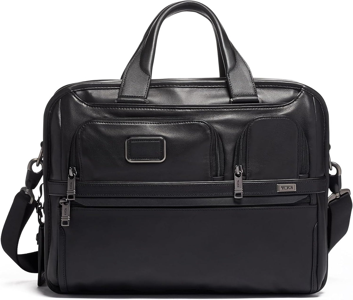 Bolso mano hombre cuero negro contemporáneo