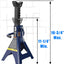 Soportes de gato acero doble bloqueo 6000lb set 2 azul