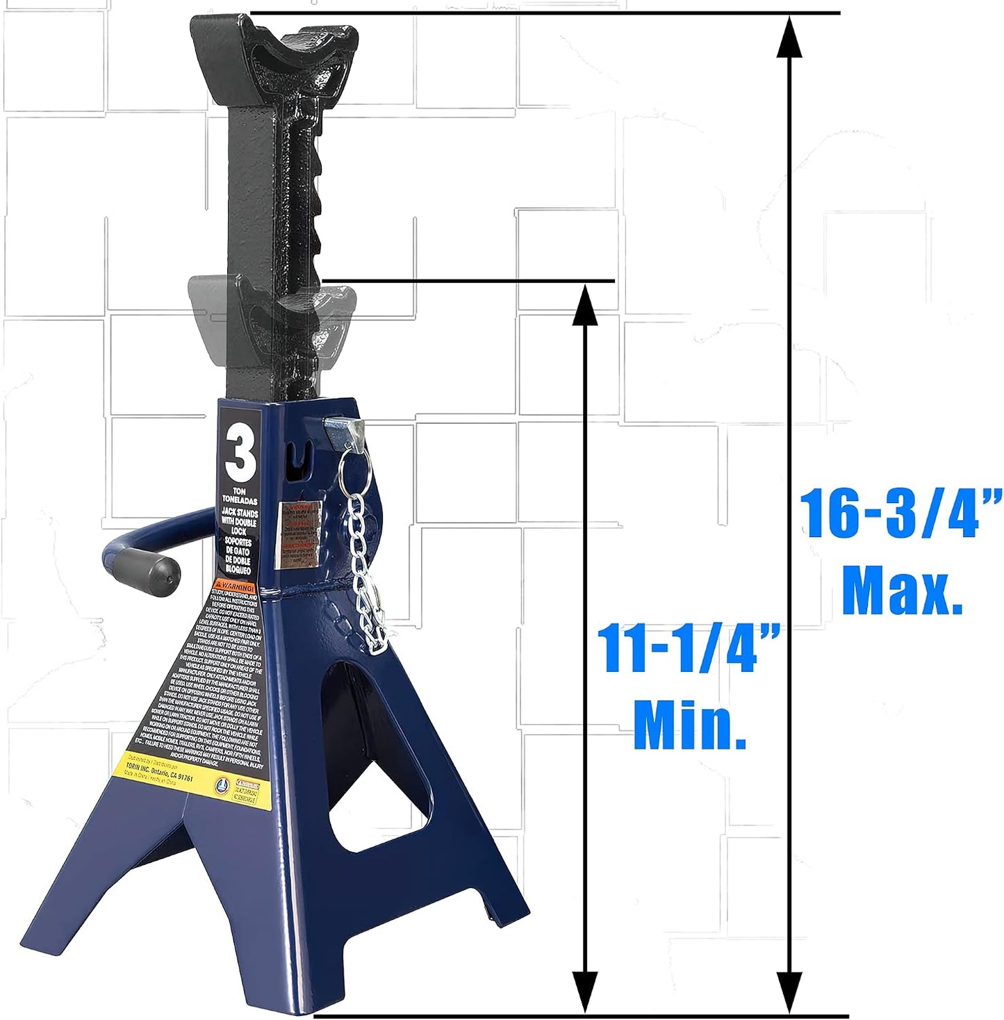 Soportes de gato acero doble bloqueo 6000lb set 2 azul