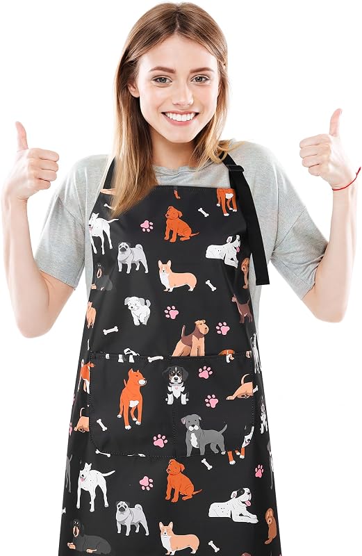 Delantal impermeable para perros con 2 bolsillos