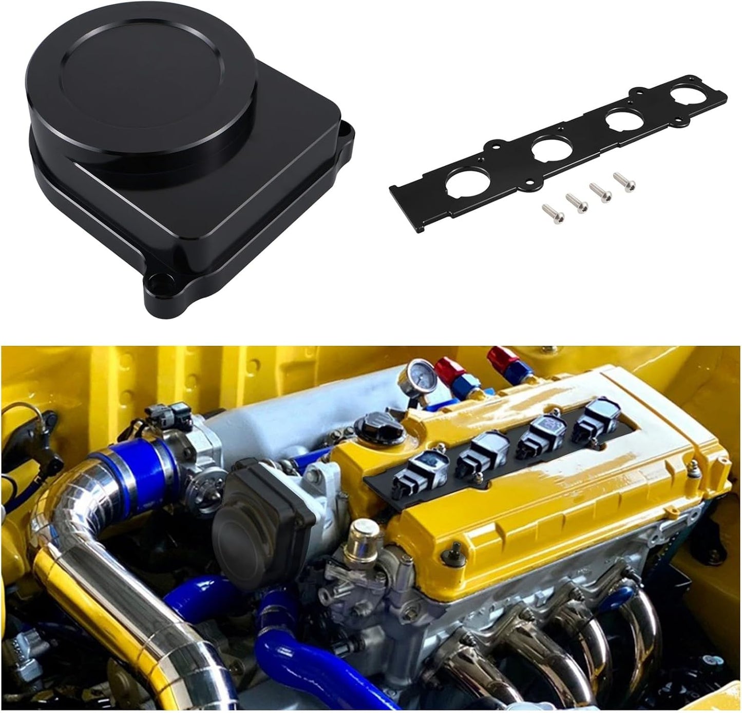 Kit placa adaptadora distribuidor Honda Civic Si 99-00 Negro
