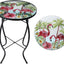 Mesa auxiliar redonda cristal para exterior e interior 14"