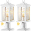 2 Luces Poste Exterior Blanca Base Muelle Impermeable
