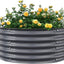 Jardinera elevada redonda 42x42x17pulg galvanizada gris oscuro