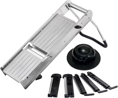 Juego rebanadora mandolina acero inox 5 cuchillas plegable