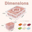 Contenedor Snackle Box con 8 cajas plástico rosa tapa asa