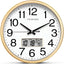 Reloj pared 16pulg cuarzo LCD calendario temperatura °F