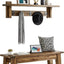 Set estante con ganchos y banco madera 60" rústico