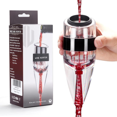 Vertedor aireador vino filtro mejora sabor acabado suave negro