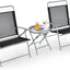 3 Sillas Plegables Metal Mesa Auxiliar Asiento Extragrande