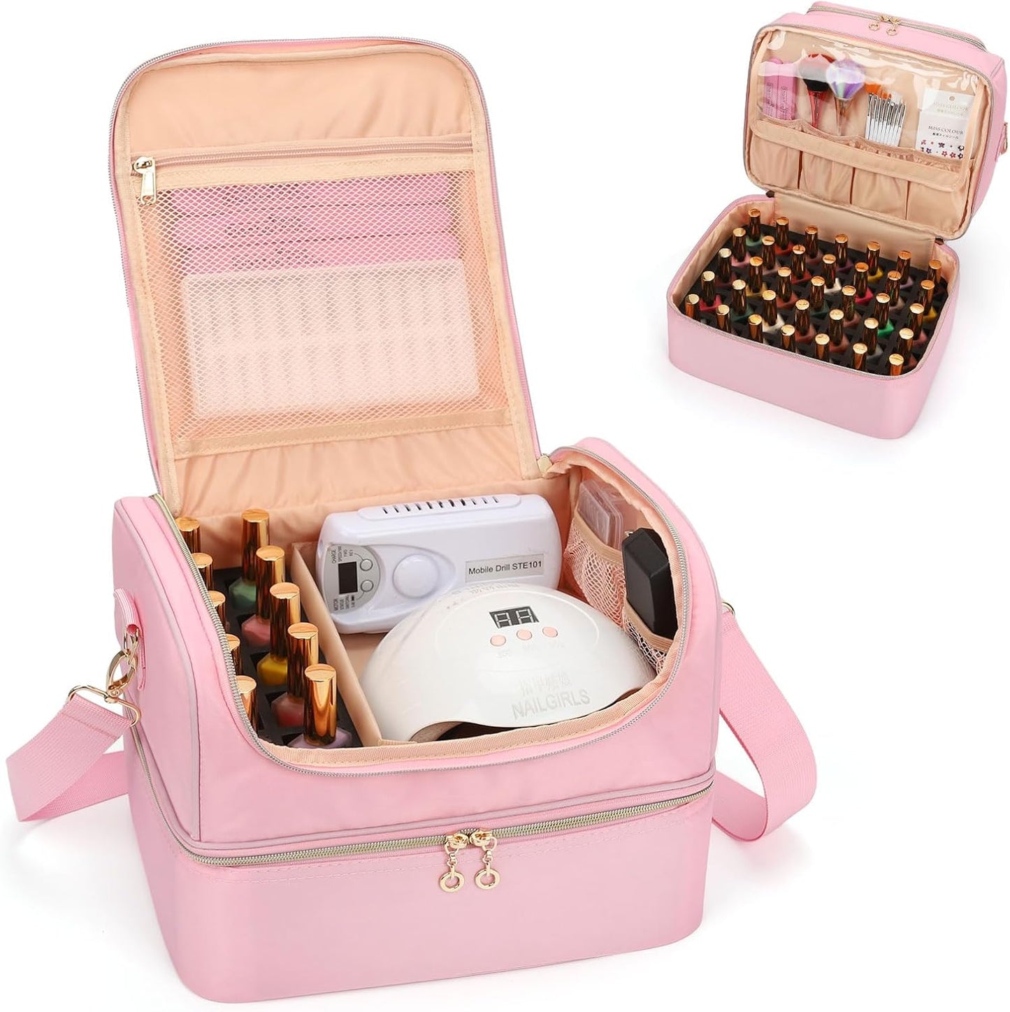 Estuche organiz. esmalte uñas con lámpara de viaje