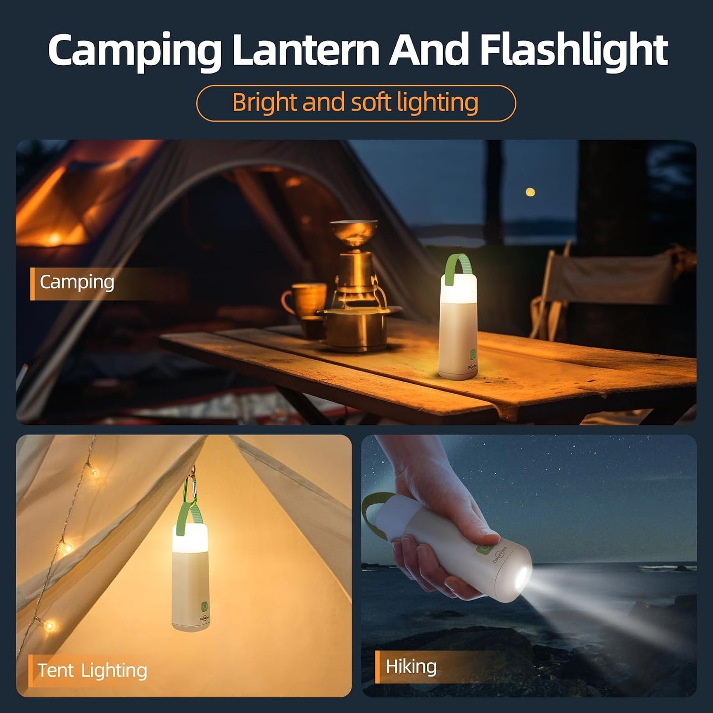 Linterna LED recargable 4 modos luz roja resistente agua