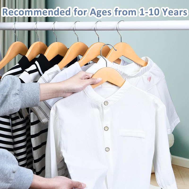 Perchas madera natural para niños 12.8pulg antióxido