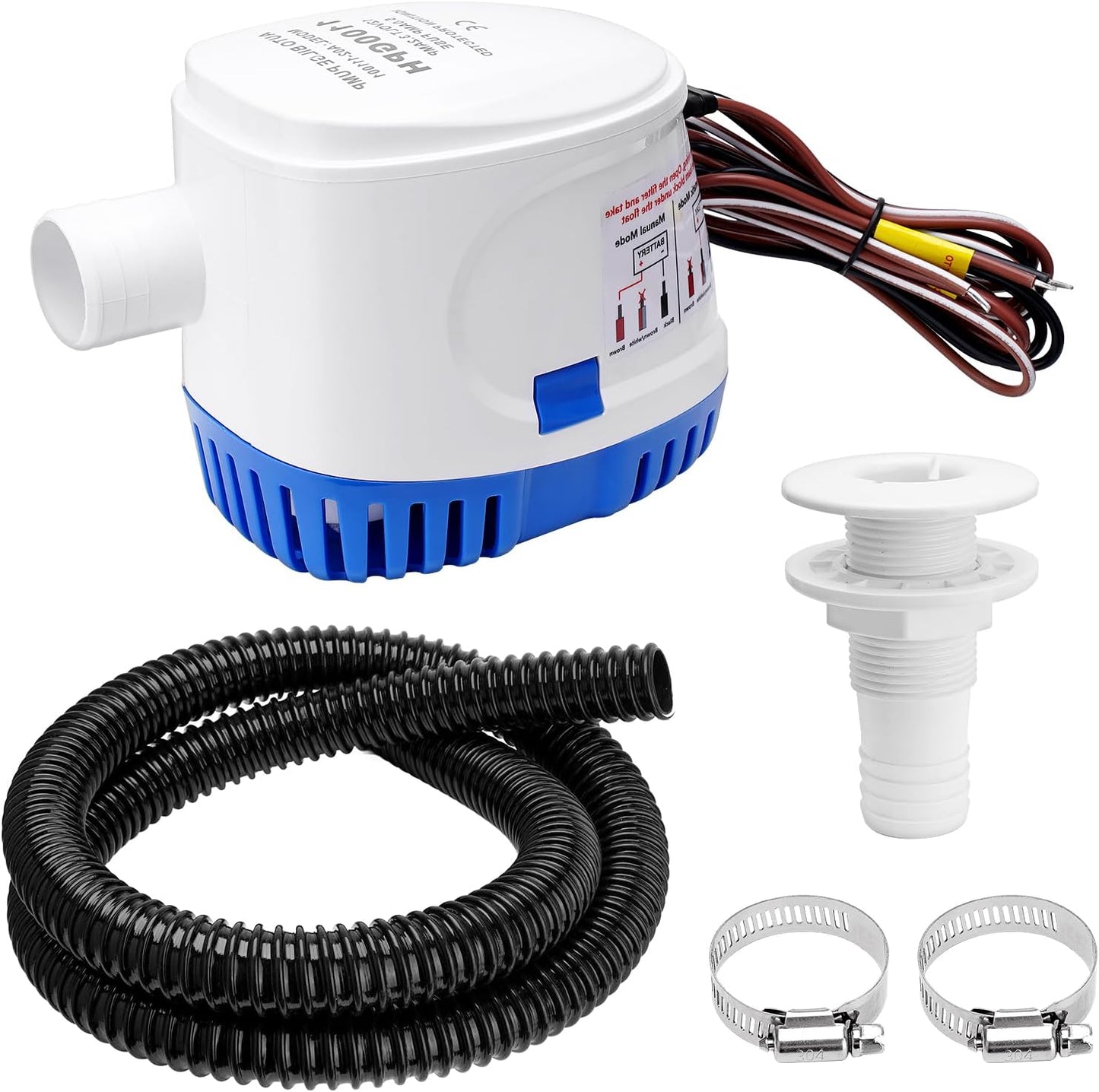 Kit bombeo automático sentina 12V 1-1/8" manguera