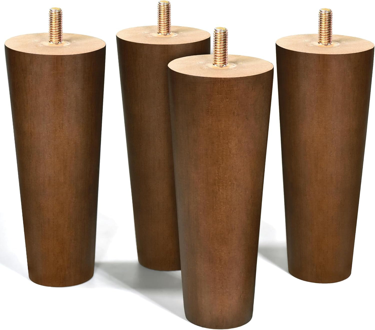 Patas madera nogal para muebles set 4 6pulg