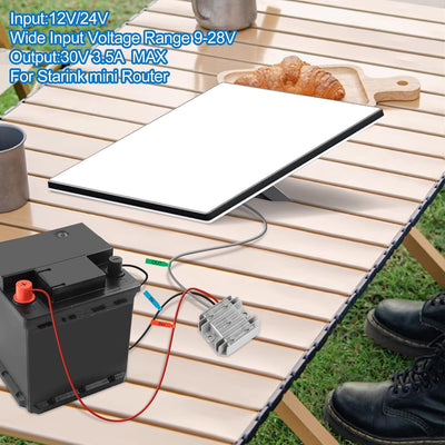Convertidor Starlink Mini 12V a 30V 3.5A Impermeable