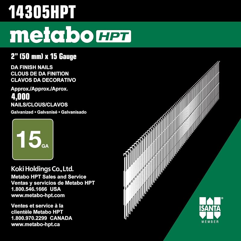 Uñas Metabo HPT 14305HPT 15 GA 2pulg 4000uds