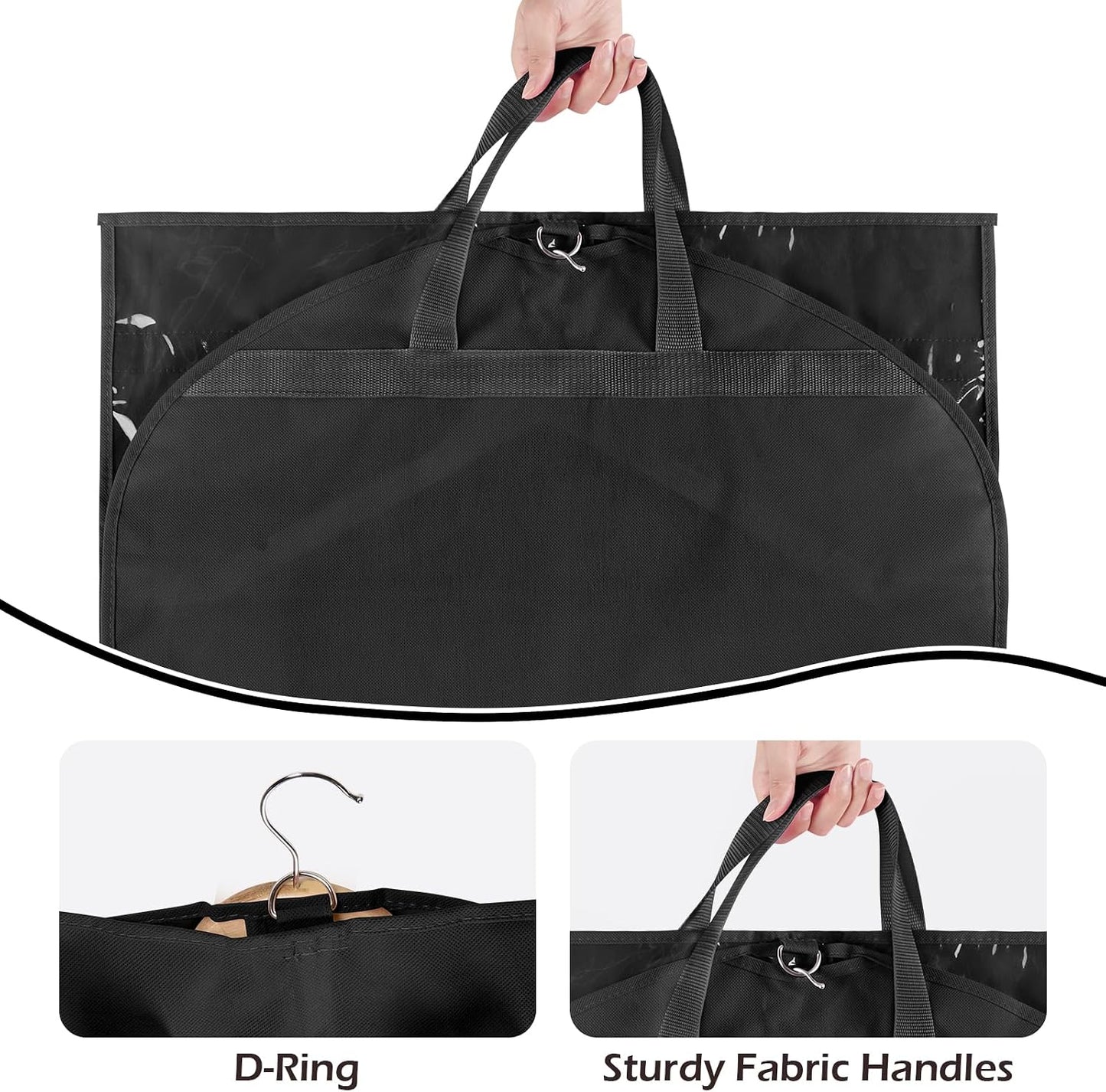 Bolsas ropa baile 40" 4 bolsillos transparentes cremallera