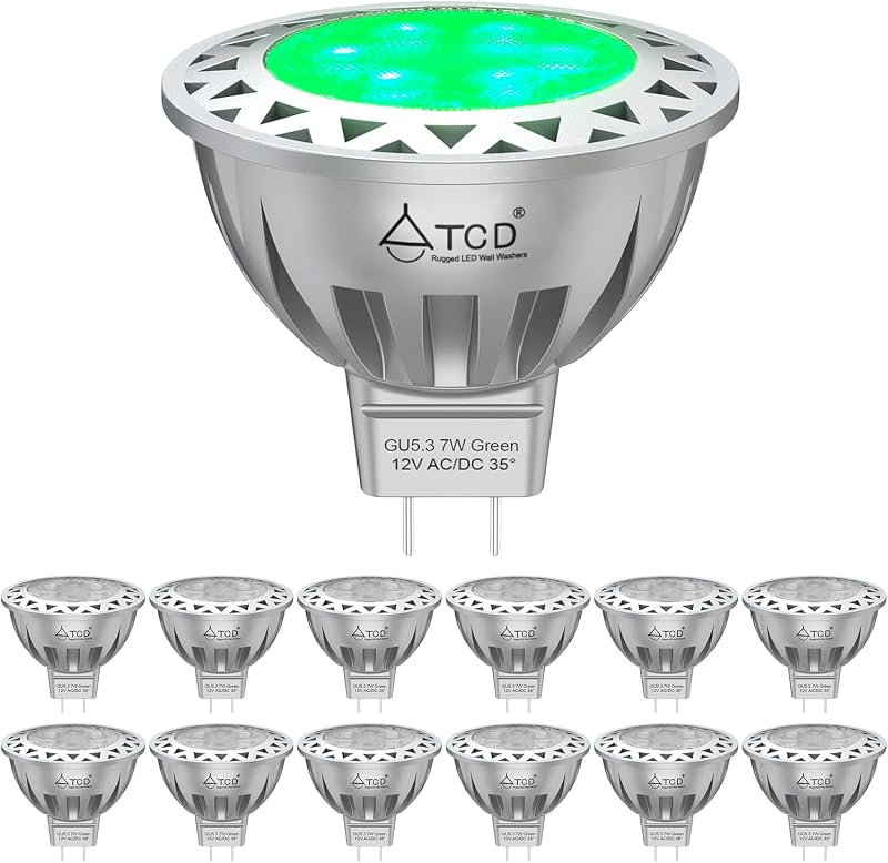 Bombilla LED MR16 7W 12V luz verde 700lm 35°