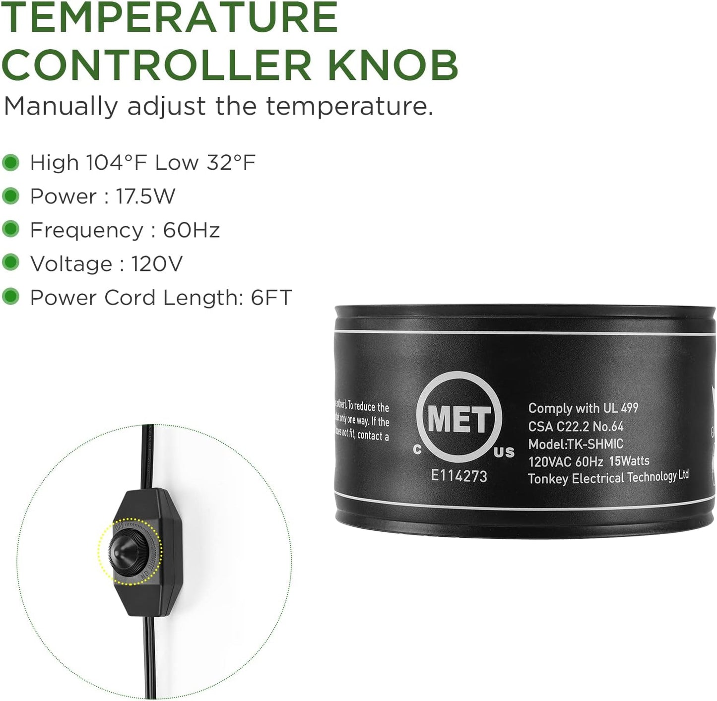 Tapete térmico germinación ajustable impermeable hogar jardinería