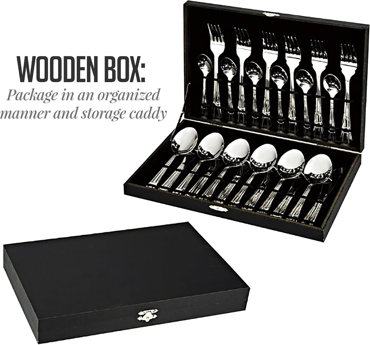 Set 24 Pzas Cubiertos Acero Inox para 6 Plateado