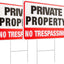 2 Carteles Propiedad Privada con Estacas Metal 12x9"