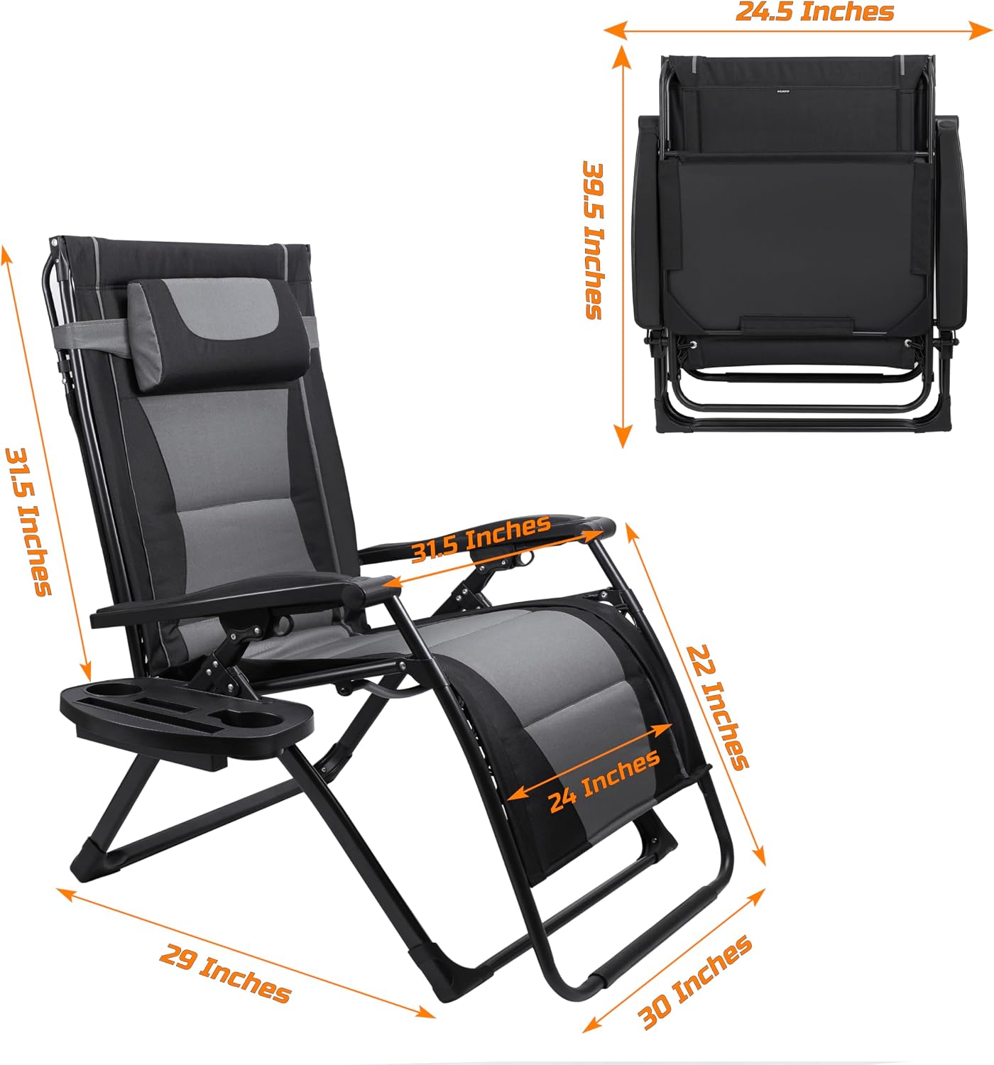 Silla plegable reclinable acero para jardín terraza