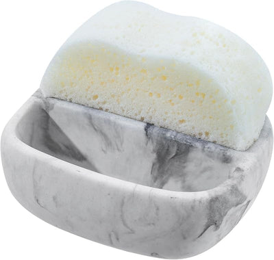 Soporte esponja resina blanca fregadero 2 compartimentos