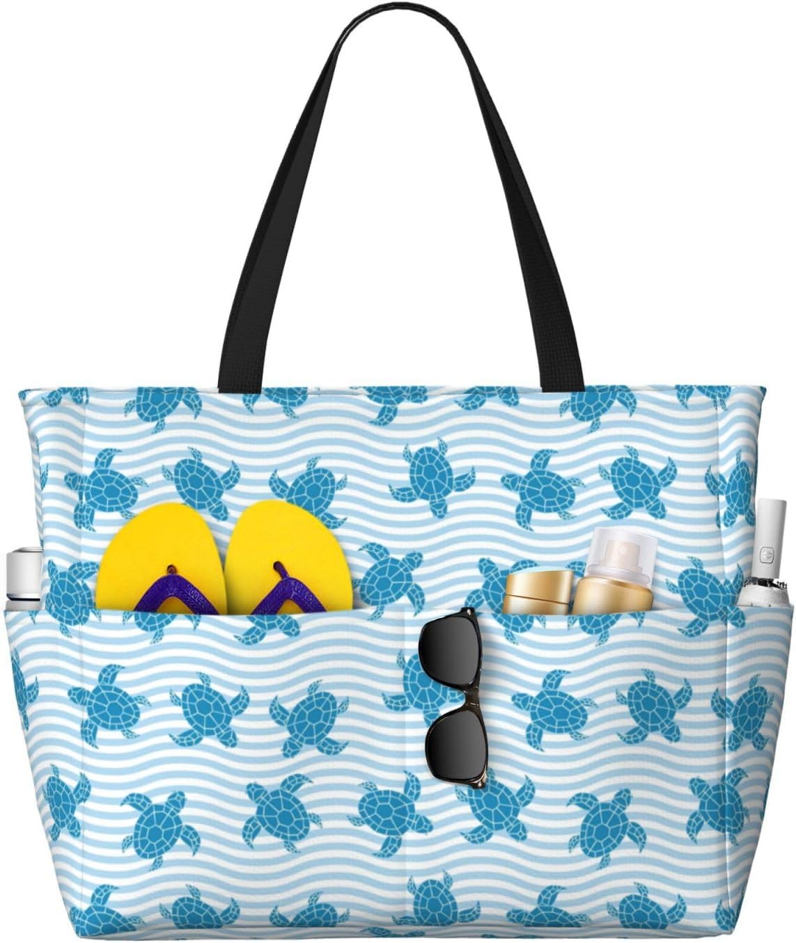 Bolsa playa mujer impermeable con bolsillo plegable