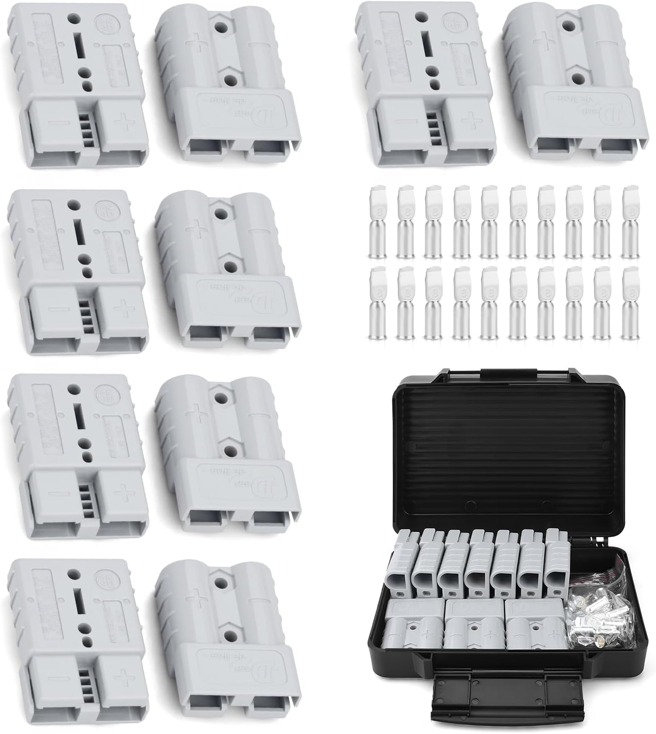 10 Pzas Conector Batería 6-8 50A 8AWG Kit Cable Puente