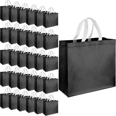 60 Bolsas Regalo Reutilizables con Asas Negro