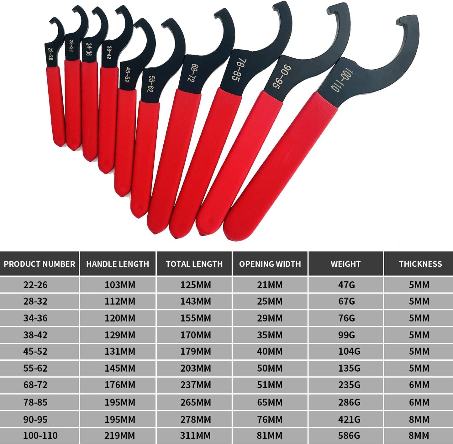 Set 10 llaves choque herramientas universales