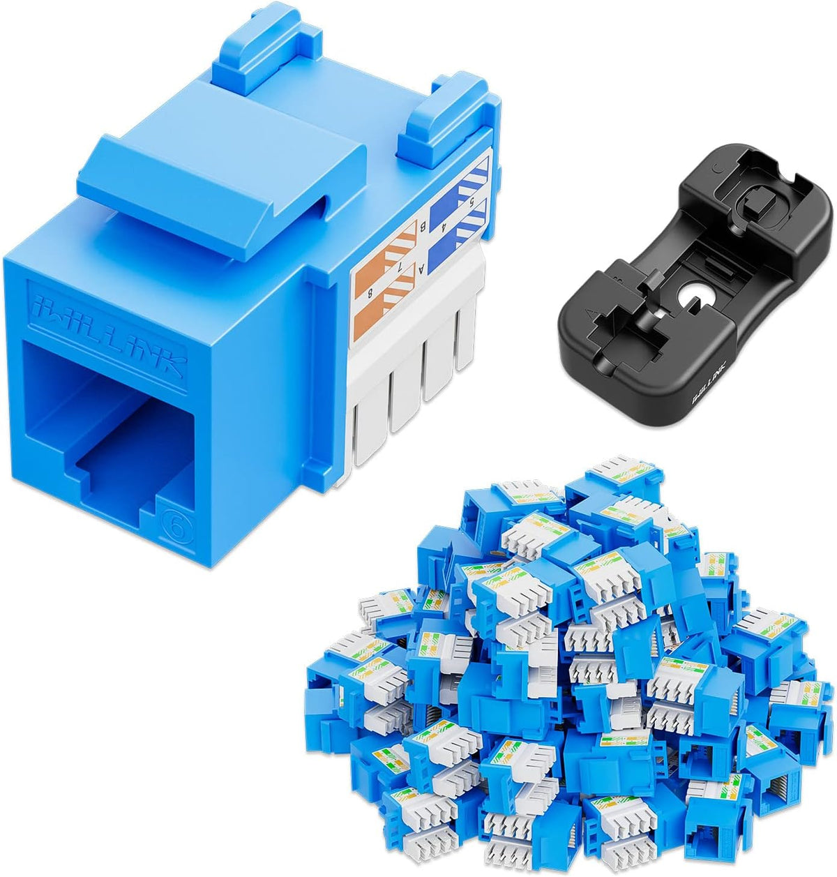 Conector Keystone Cat6 10 Gbps paquete 50 azul