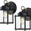 Farol pared exterior luz porche negro mate pack 2