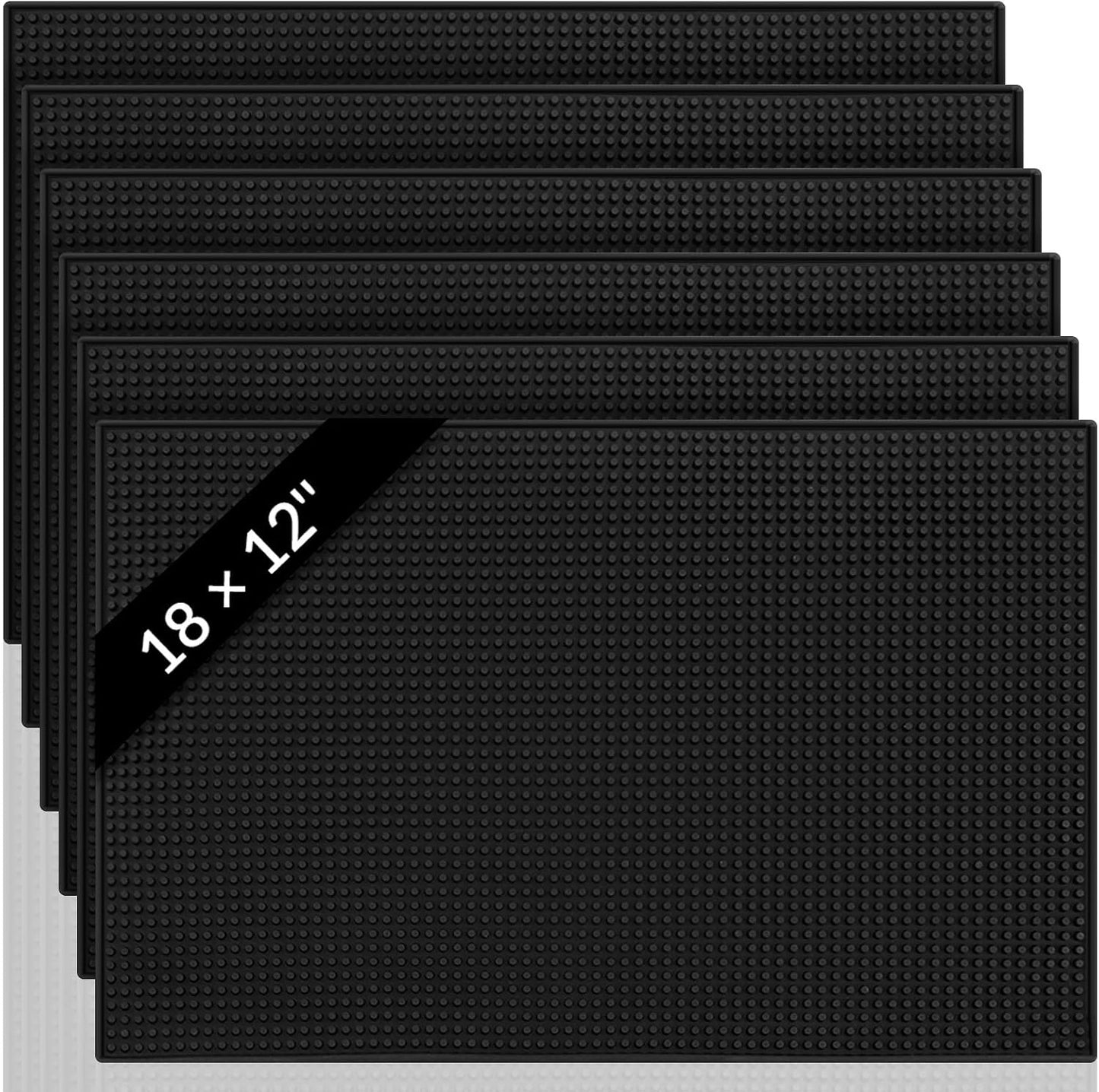 18 Tapetes Bar 18x12pulg Antiderrap Negro