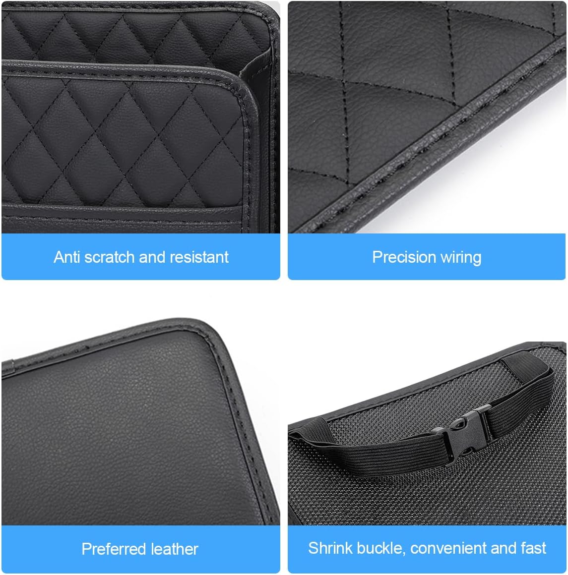 Organiz. asiento coche bolsa plegable cuero multiusos