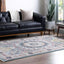 Alfombra rectangular 3x5" azul/borgoña