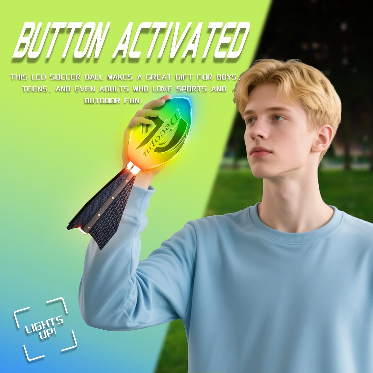 Fútbol recargable con luz led rgb para niños 6-15 años