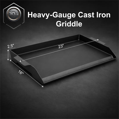 Plancha hierro fundido para parrilla gas 23x16pulg