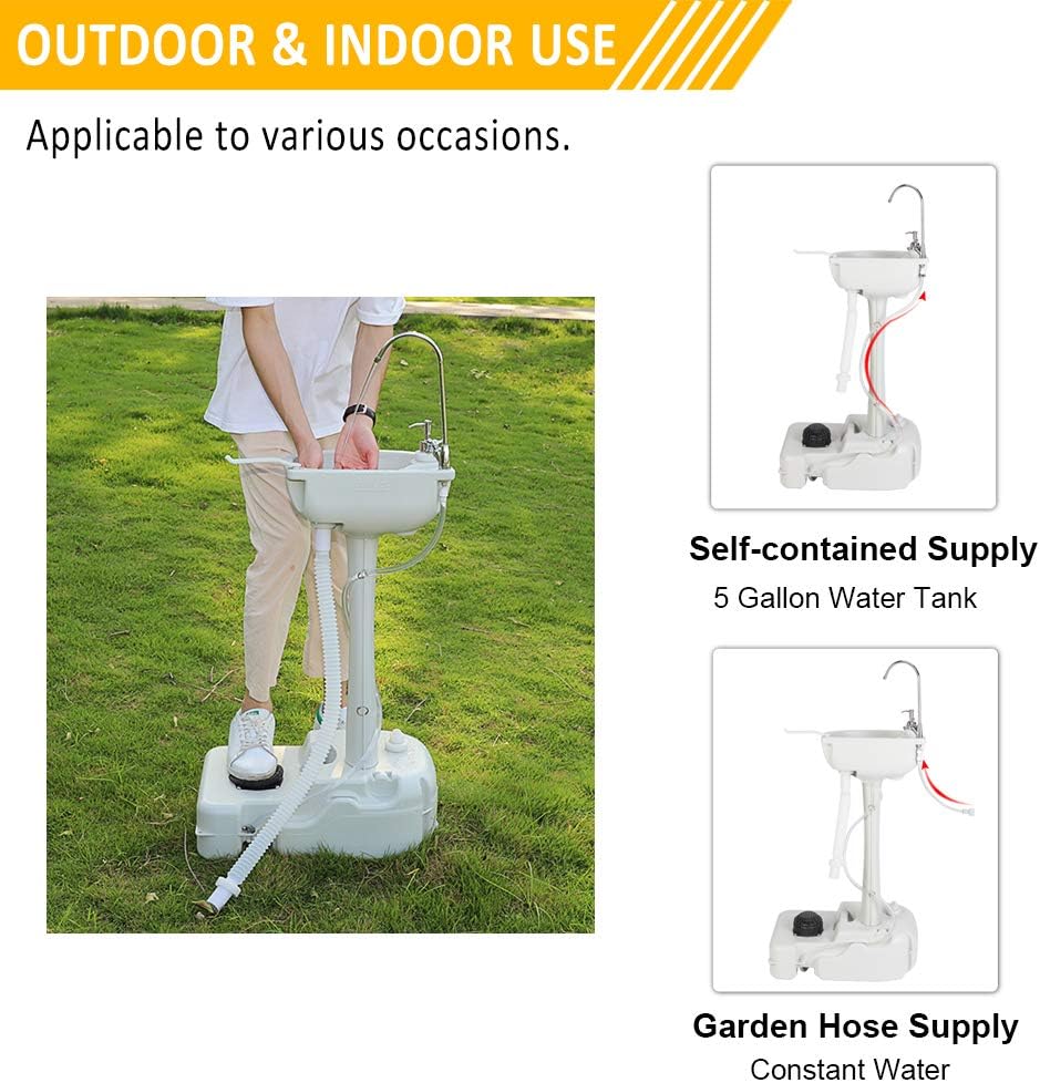 Estación lavado manos 5gal + inodoro 5.3gal para campamento